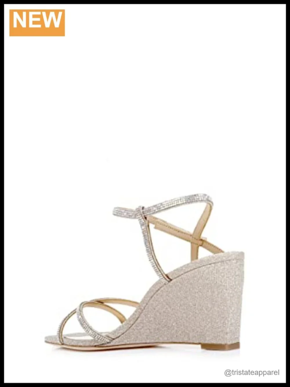 Wedge Sandal Slingback Glitter Open Toe Wedding Shoes